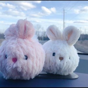 Easter Bunnies Plushies Toys White/Pink